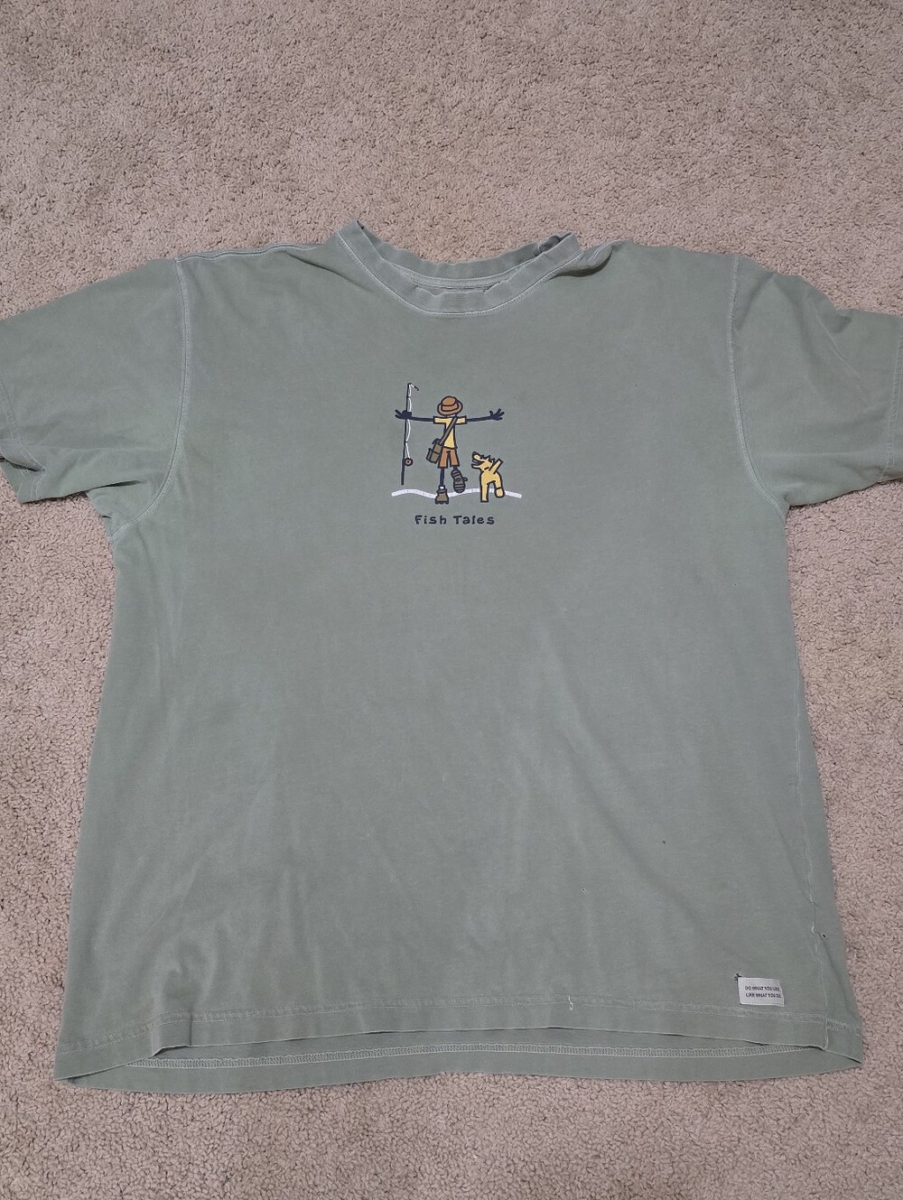 Life Is Good Fish Tales Tee - Sage Green